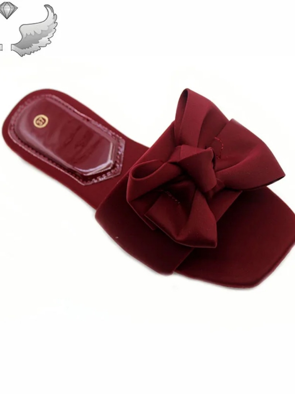 Women’s Bow Slide Sandal in Burgundy